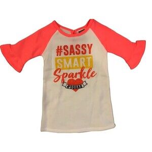 Girls 3T Sweatshirt 3/4 sleeve Sassy Smart Sparkle NEW Diva